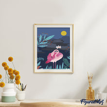 Carica l'immagine nel visualizzatore di Gallery, Dipingere con i numeri - Fenicottero Di Notte