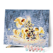 Carica l'immagine nel visualizzatore di Gallery, Dipingere con i numeri - Albero Di Natale Con Angeli Figured'Art