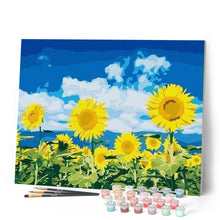 Carica l'immagine nel visualizzatore di Gallery, Dipingere con i numeri - Girasoli E Cielo Blu Figured'Art