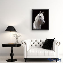 Carica l'immagine nel visualizzatore di Gallery, Dipingere con i numeri - Cavallo Bianco E Sfondo Nero
