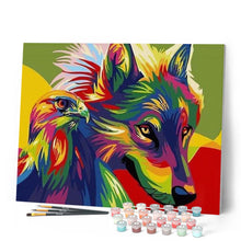 Carica l'immagine nel visualizzatore di Gallery, Dipingere con i numeri - Lupo E Aquila Pop Art Figured'Art