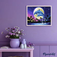 Carica l'immagine nel visualizzatore di Gallery, Dipingere con i numeri - Luna E Delfini