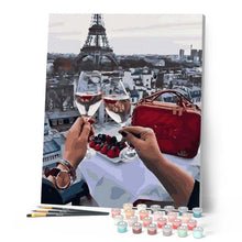 Carica l'immagine nel visualizzatore di Gallery, Dipingere con i numeri - Brindisi Con Vista Sulla Torre Eiffel Figured'Art