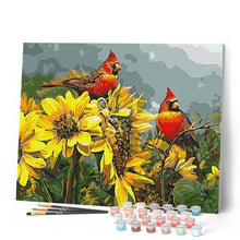 Carica l'immagine nel visualizzatore di Gallery, Dipingere con i numeri - Uccelli Rossi E Girasoli Figured'Art