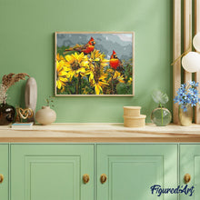 Carica l'immagine nel visualizzatore di Gallery, Dipingere con i numeri - Uccelli Rossi E Girasoli