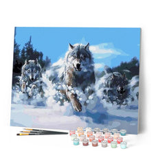 Carica l'immagine nel visualizzatore di Gallery, Dipingere con i numeri - Branco Di Lupi Nella Neve Figured'Art