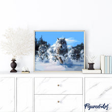Carica l'immagine nel visualizzatore di Gallery, Dipingere con i numeri - Branco Di Lupi Nella Neve