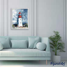 Carica l'immagine nel visualizzatore di Gallery, Dipingere con i numeri - Faro Sotto Un Cielo Nuvoloso