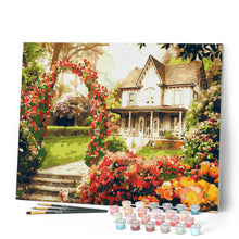 Carica l'immagine nel visualizzatore di Gallery, Dipingere con i numeri - Giardino in primavera e arco di rose Figured'Art
