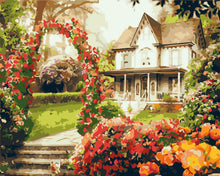 Carica l'immagine nel visualizzatore di Gallery, Dipingere con i numeri - Giardino in primavera e arco di rose