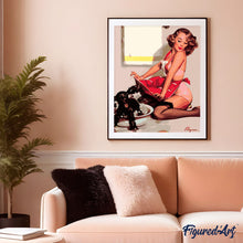 Carica l'immagine nel visualizzatore di Gallery, Dipingere con i numeri - Una pin-up e il suo cane