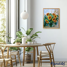Carica l'immagine nel visualizzatore di Gallery, Dipingere con i numeri - Vaso trasparente e girasoli