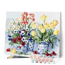 Carica l'immagine nel visualizzatore di Gallery, Dipingere con i numeri - Mazzi di fiori in vasi decorati Figured'Art
