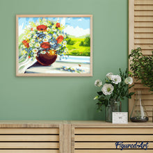 Carica l'immagine nel visualizzatore di Gallery, Dipingere con i numeri - Vaso di fiori e vista sui campi