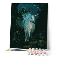 Carica l'immagine nel visualizzatore di Gallery, Dipingere con i numeri - Unicorno Bianco Di Notte Figured'Art