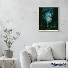 Carica l'immagine nel visualizzatore di Gallery, Dipingere con i numeri - Unicorno Bianco Di Notte