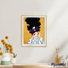 Carica l'immagine nel visualizzatore di Gallery, Dipingere con i numeri - Donna con colomba fra i capelli