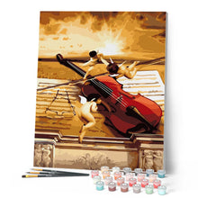 Carica l'immagine nel visualizzatore di Gallery, Dipingere con i numeri - Angioletti e violino Figured'Art