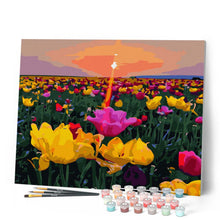 Carica l'immagine nel visualizzatore di Gallery, Dipingere con i numeri - Tramonto e campi di fiori Figured'Art