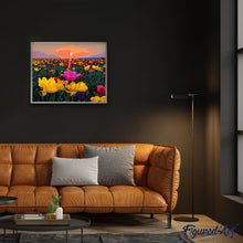 Carica l'immagine nel visualizzatore di Gallery, Dipingere con i numeri - Tramonto e campi di fiori