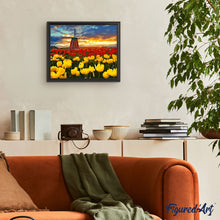 Carica l'immagine nel visualizzatore di Gallery, Dipingere con i numeri - Mulino e tulipani rossi e gialli