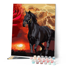 Carica l'immagine nel visualizzatore di Gallery, Dipingere con i numeri - Cavallo nero e fulmini Figured'Art