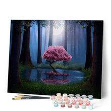Carica l'immagine nel visualizzatore di Gallery, Dipingere con i numeri - Albero Rosa Nell'Acqua Figured'Art