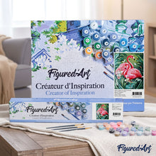 Carica l'immagine nel visualizzatore di Gallery, Dipingere con i numeri - Adorabili fenicotteri tre le foglie