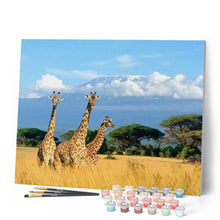 Carica l'immagine nel visualizzatore di Gallery, Dipingere con i numeri - Tre Giraffe Figured'Art