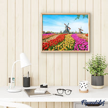 Carica l'immagine nel visualizzatore di Gallery, Dipingere con i numeri - Fiori Con Mulino A Vento Olandese