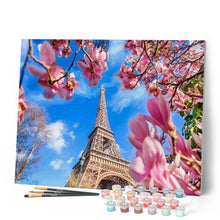Carica l'immagine nel visualizzatore di Gallery, Dipingere con i numeri - Torre Eiffel Con Fiori Figured'Art