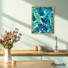 Carica l'immagine nel visualizzatore di Gallery, Dipingere con i numeri - Foglie Verdi Tropicali