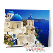 Carica l'immagine nel visualizzatore di Gallery, Dipingere con i numeri - Santorini Blu E Bianca Figured'Art