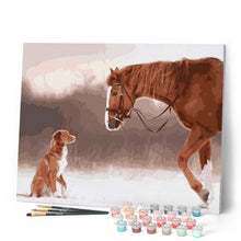 Carica l'immagine nel visualizzatore di Gallery, Dipingere con i numeri - Cavallo E Cane Nella Neve Figured'Art