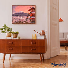Carica l'immagine nel visualizzatore di Gallery, Dipingere con i numeri - Fiori Di Ciliegio Sotto Il Fuji In Primavera