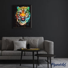 Carica l'immagine nel visualizzatore di Gallery, Dipingere con i numeri - Muso di tigre colorato