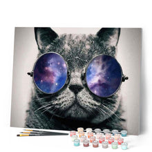 Carica l'immagine nel visualizzatore di Gallery, Dipingere con i numeri - Gatto Con Gli Occhiali Da Sole Figured'Art