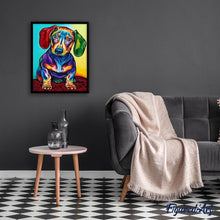 Carica l'immagine nel visualizzatore di Gallery, Dipingere con i numeri - Cane A Colori Con Orecchie Rosse E Verdi