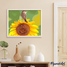 Carica l'immagine nel visualizzatore di Gallery, Dipingere con i numeri - Girasole E Uccello