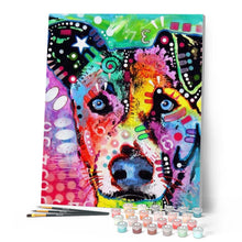 Carica l'immagine nel visualizzatore di Gallery, Dipingere con i numeri - Cane Colorato Alla Moda Figured'Art