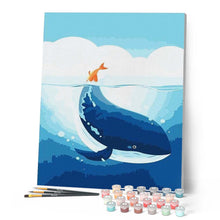 Carica l'immagine nel visualizzatore di Gallery, Dipingere con i numeri - Balena Blu Figured'Art
