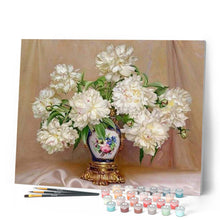 Carica l'immagine nel visualizzatore di Gallery, Dipingere con i numeri - Fiori Bianchi In Vaso Prezioso Figured'Art