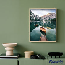 Carica l'immagine nel visualizzatore di Gallery, Dipingere con i numeri - Piccola Barca E Lago Di Montagna