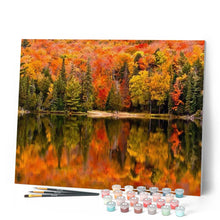 Carica l'immagine nel visualizzatore di Gallery, Dipingere con i numeri - Riflessi Sul Lago In Autunno Figured'Art