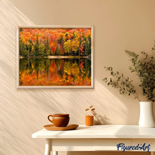 Carica l'immagine nel visualizzatore di Gallery, Dipingere con i numeri - Riflessi Sul Lago In Autunno
