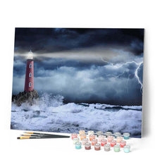 Carica l'immagine nel visualizzatore di Gallery, Dipingere con i numeri - Faro E Onde Del Mare Figured'Art