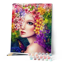 Carica l'immagine nel visualizzatore di Gallery, Dipingere con i numeri - Donna Con Fiori Figured'Art