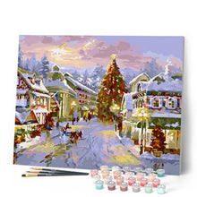 Carica l'immagine nel visualizzatore di Gallery, Dipingere con i numeri - Villaggio Sotto La Neve Figured'Art