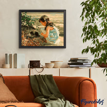 Carica l'immagine nel visualizzatore di Gallery, Dipingere con i numeri - Giovane Ragazza Con Gatto