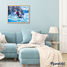 Carica l'immagine nel visualizzatore di Gallery, Dipingere con i numeri - Cavalli Nella Neve